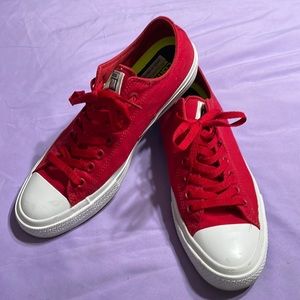 Red Chuck Taylor II’s with Lunarlon